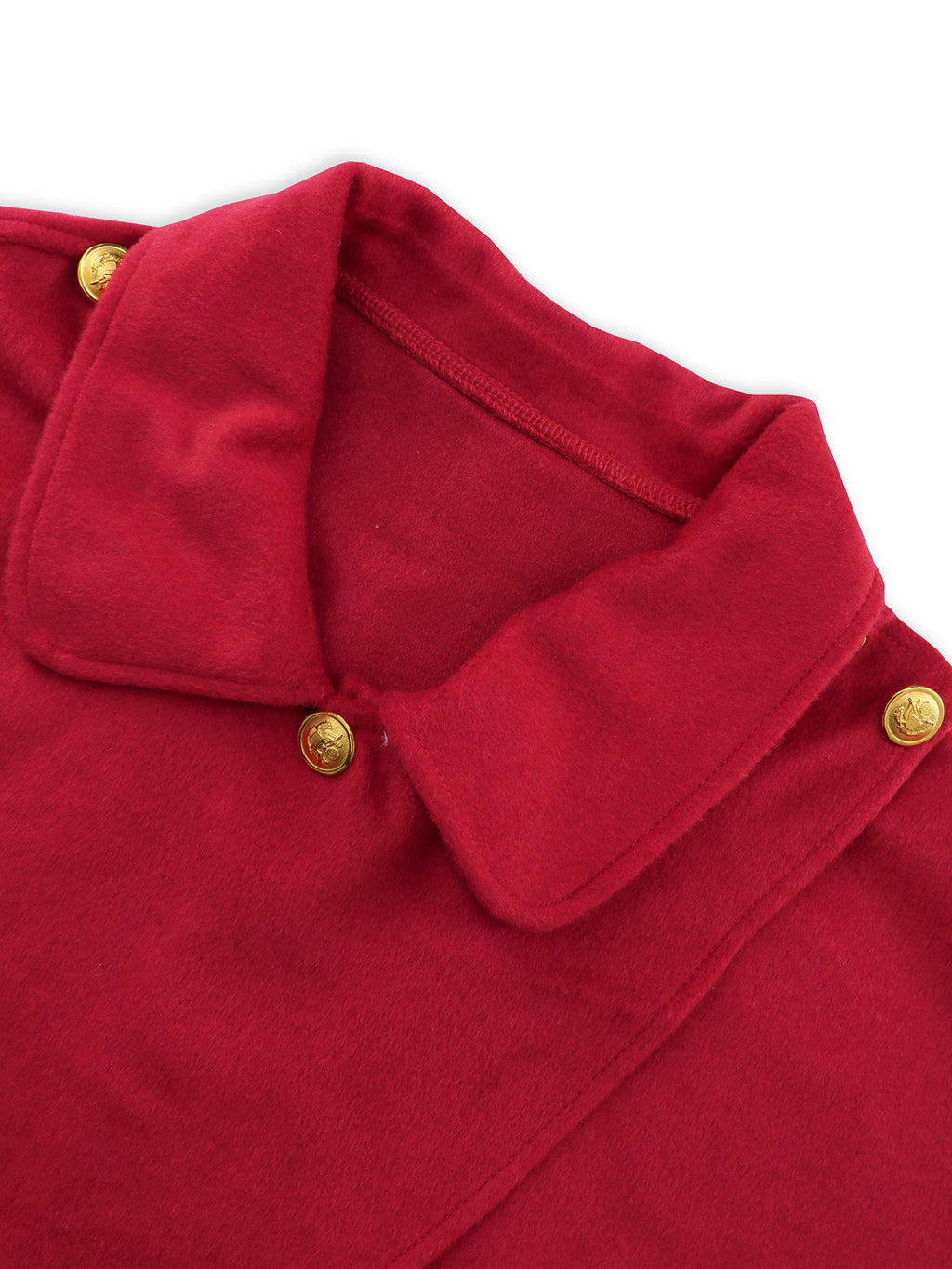 Wrap Front Cropped Collared Capelet - Red - 2