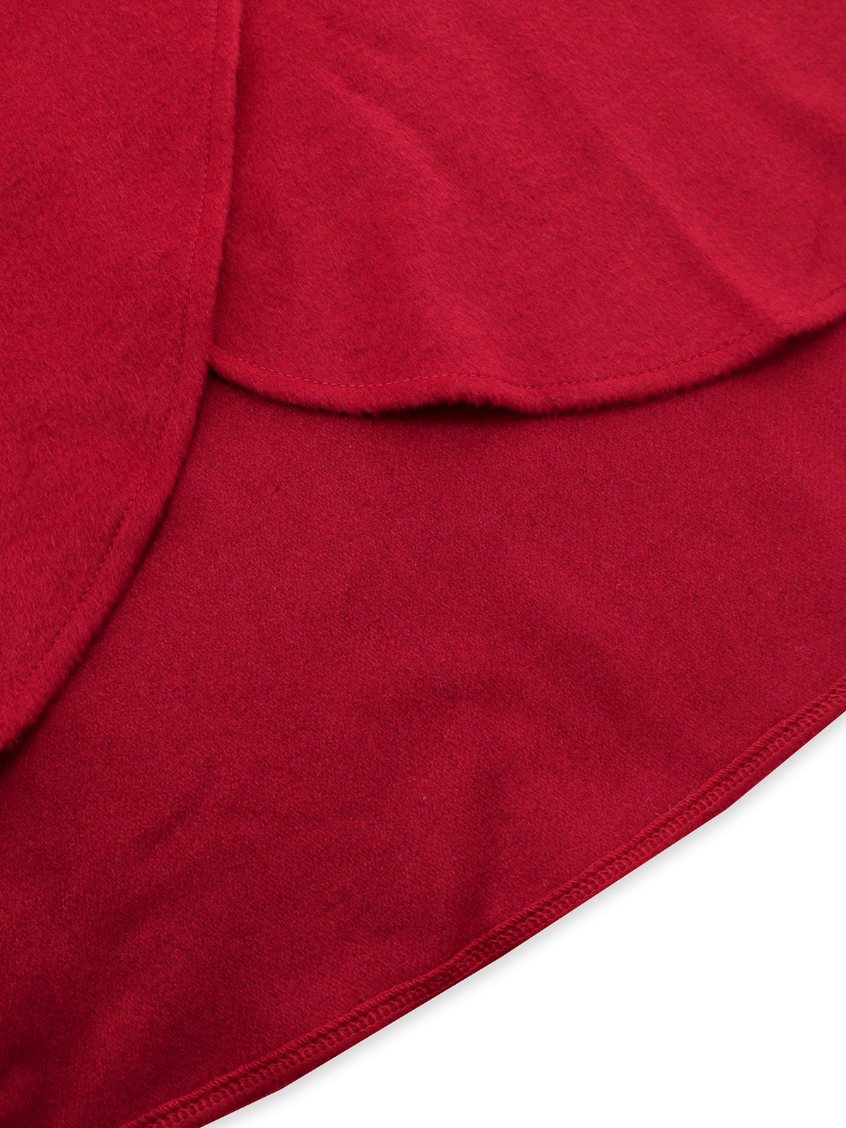 Wrap Front Cropped Collared Capelet - Red - 3