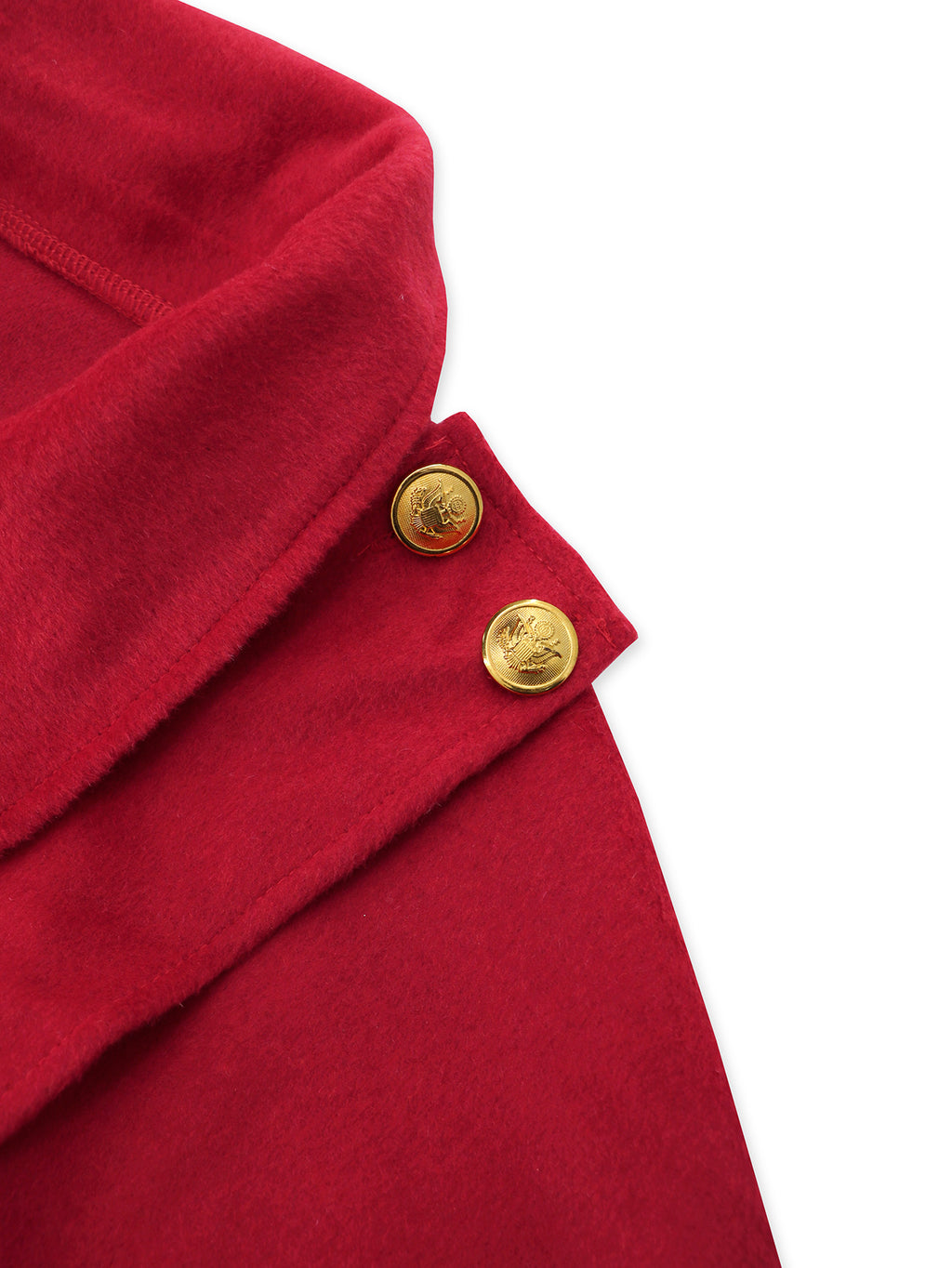Wrap Front Cropped Collared Capelet - Red - 4