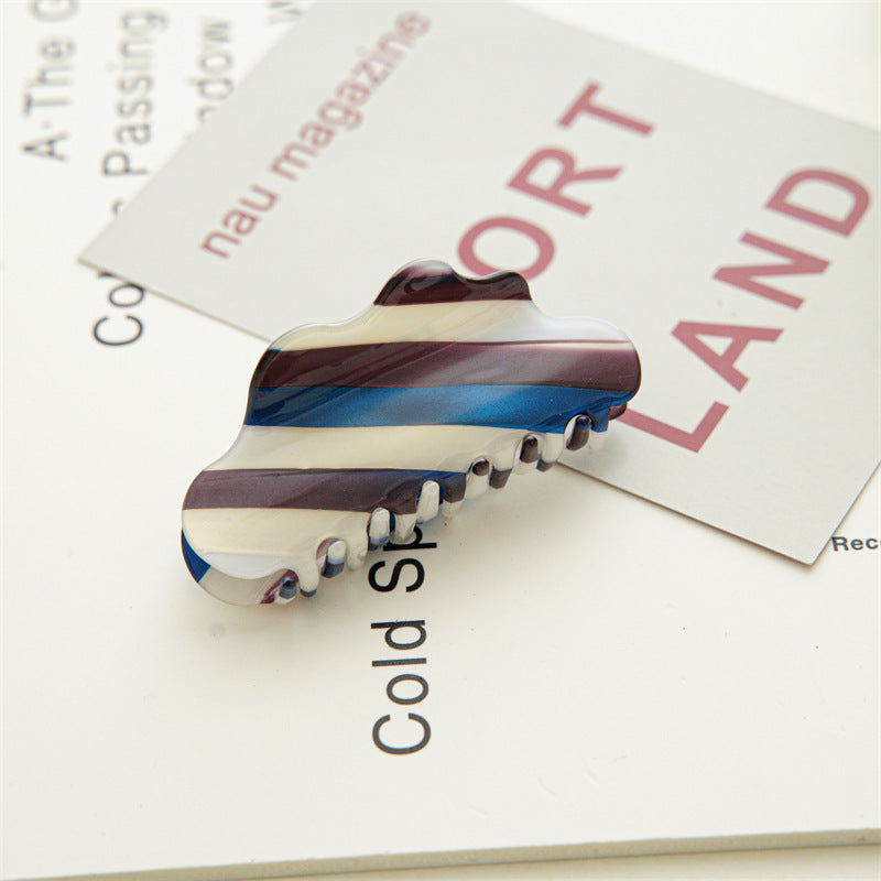 Marbled Cloud Shaped Hair Claw Clip - Blue