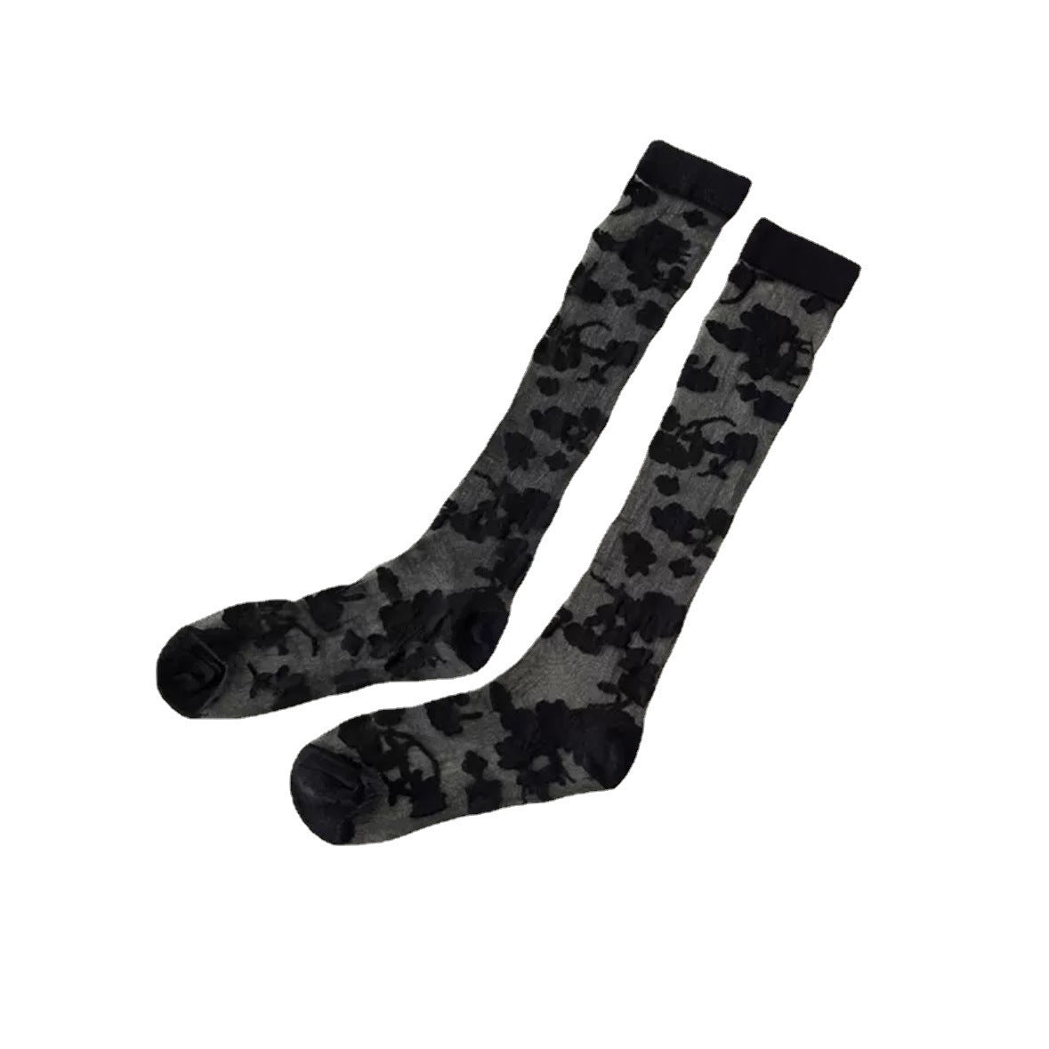 Sheer Floral Lace Knee High Socks