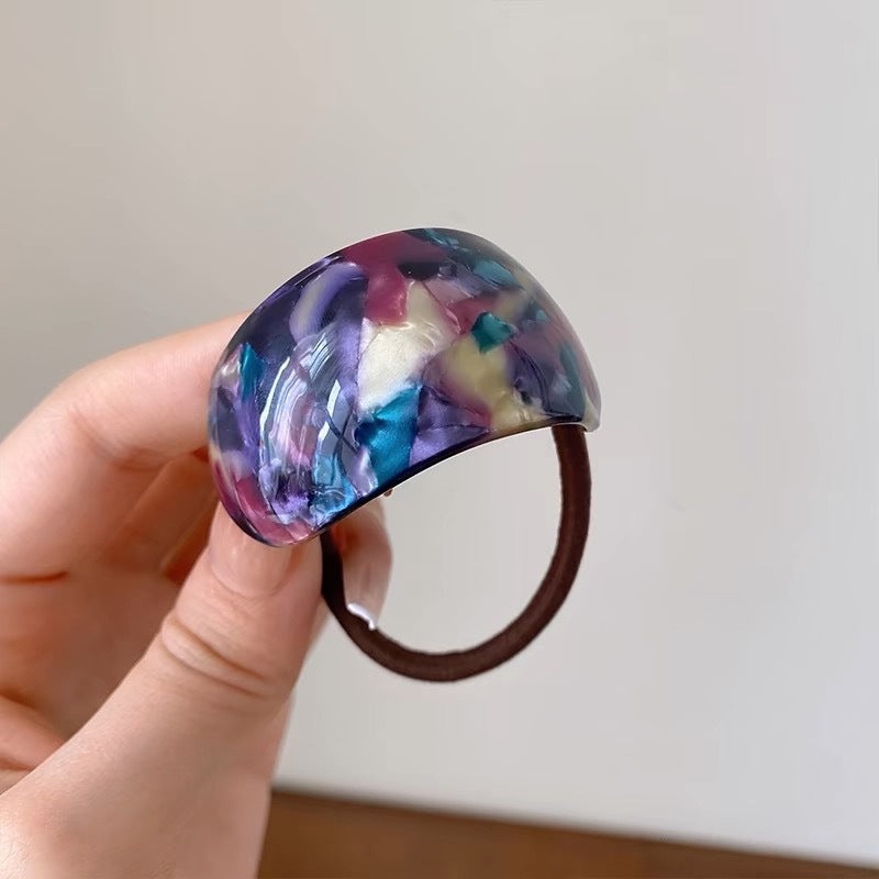 Curved Acetate Ponytail Cuff Hair Tie - Purple