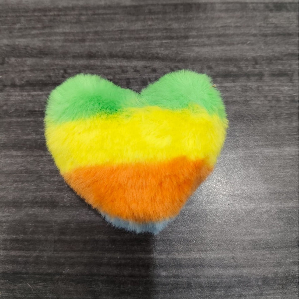 Fluffy Heart Pom Pom Keychain - Color_13