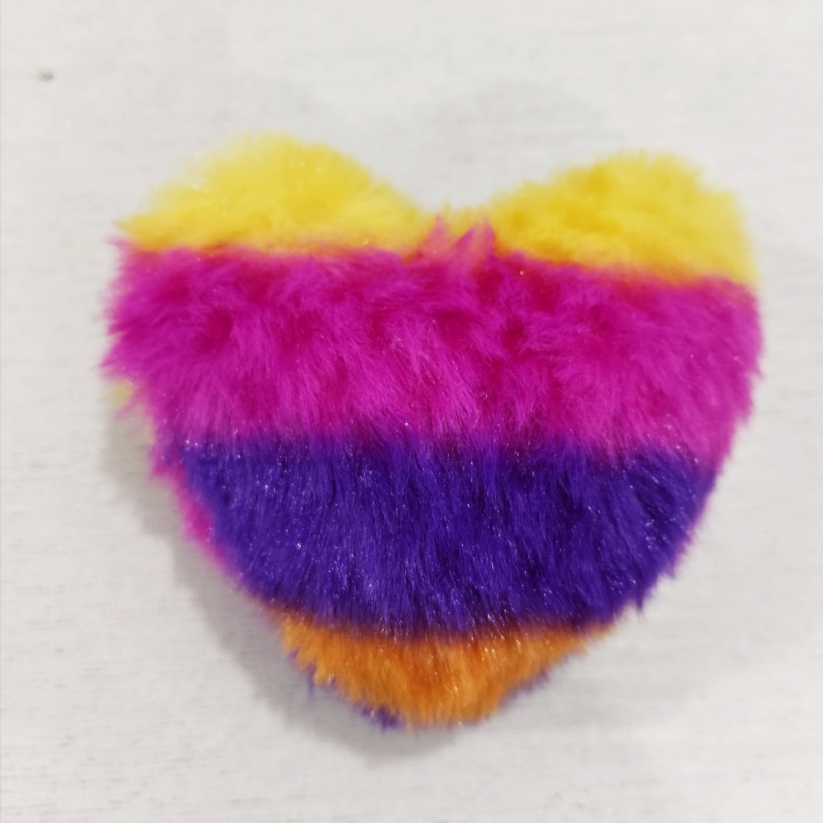 Fluffy Heart Pom Pom Keychain - Color_14