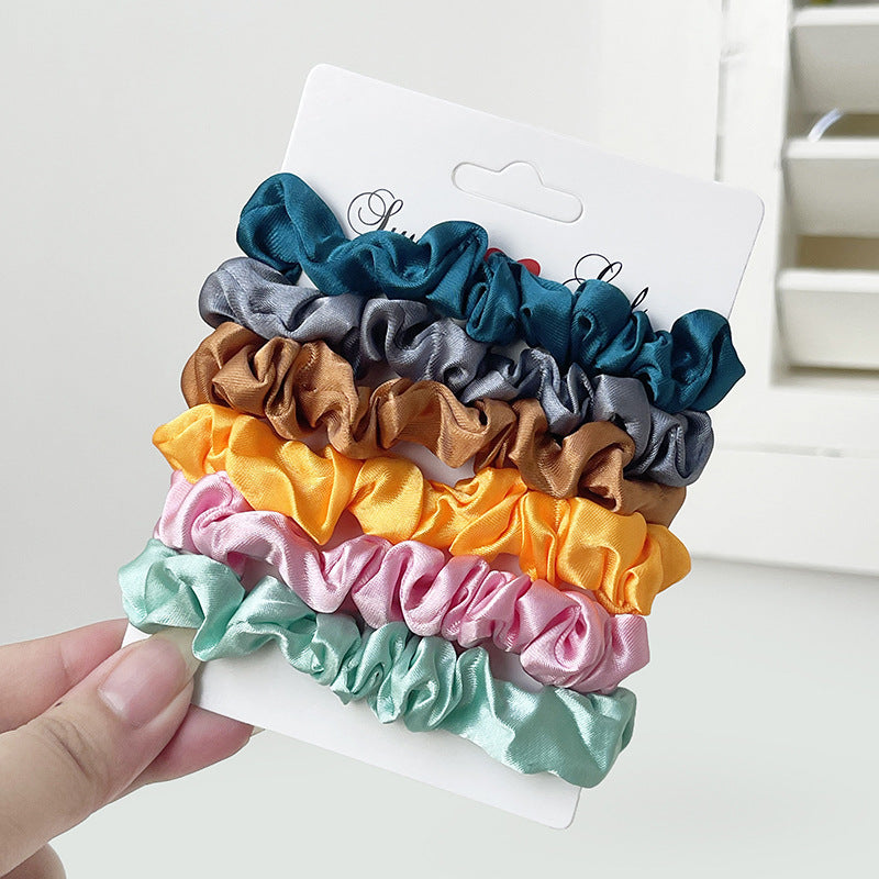 Satin Mini Scrunchie Six Piece Set - NO_03