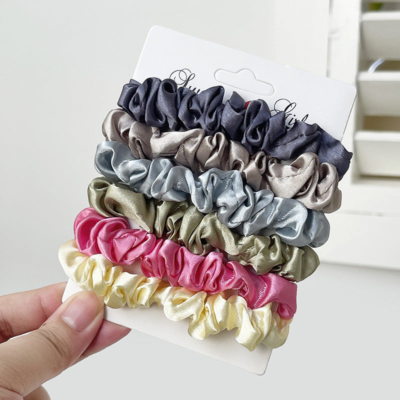 Satin Mini Scrunchie Six Piece Set - NO_07