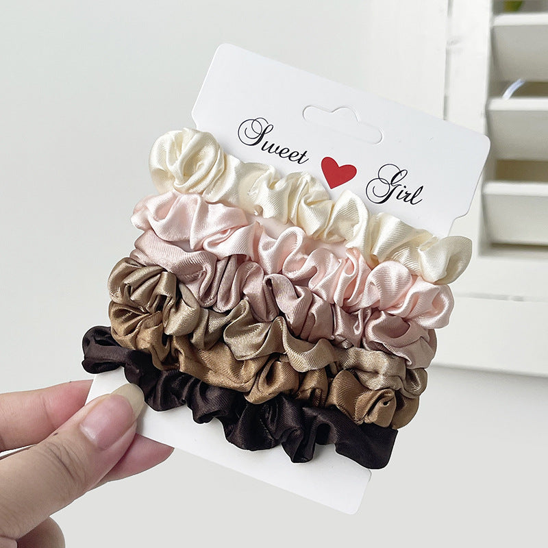 Satin Mini Scrunchie Six Piece Set - NO_10