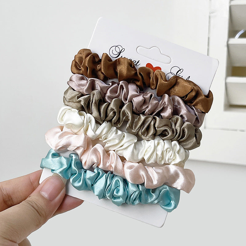 Satin Mini Scrunchie Six Piece Set - NO_12