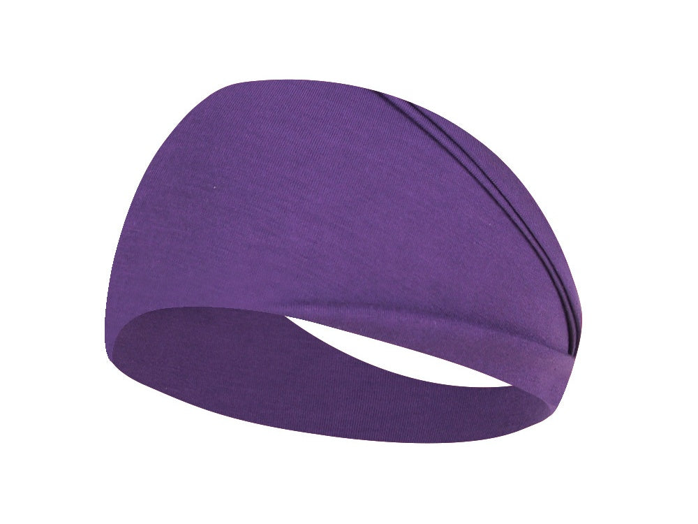 Solid Wide Elastic Yoga Sweatband - Color_19