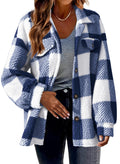 Buffalo Check Plush Fleece Shacket - blue