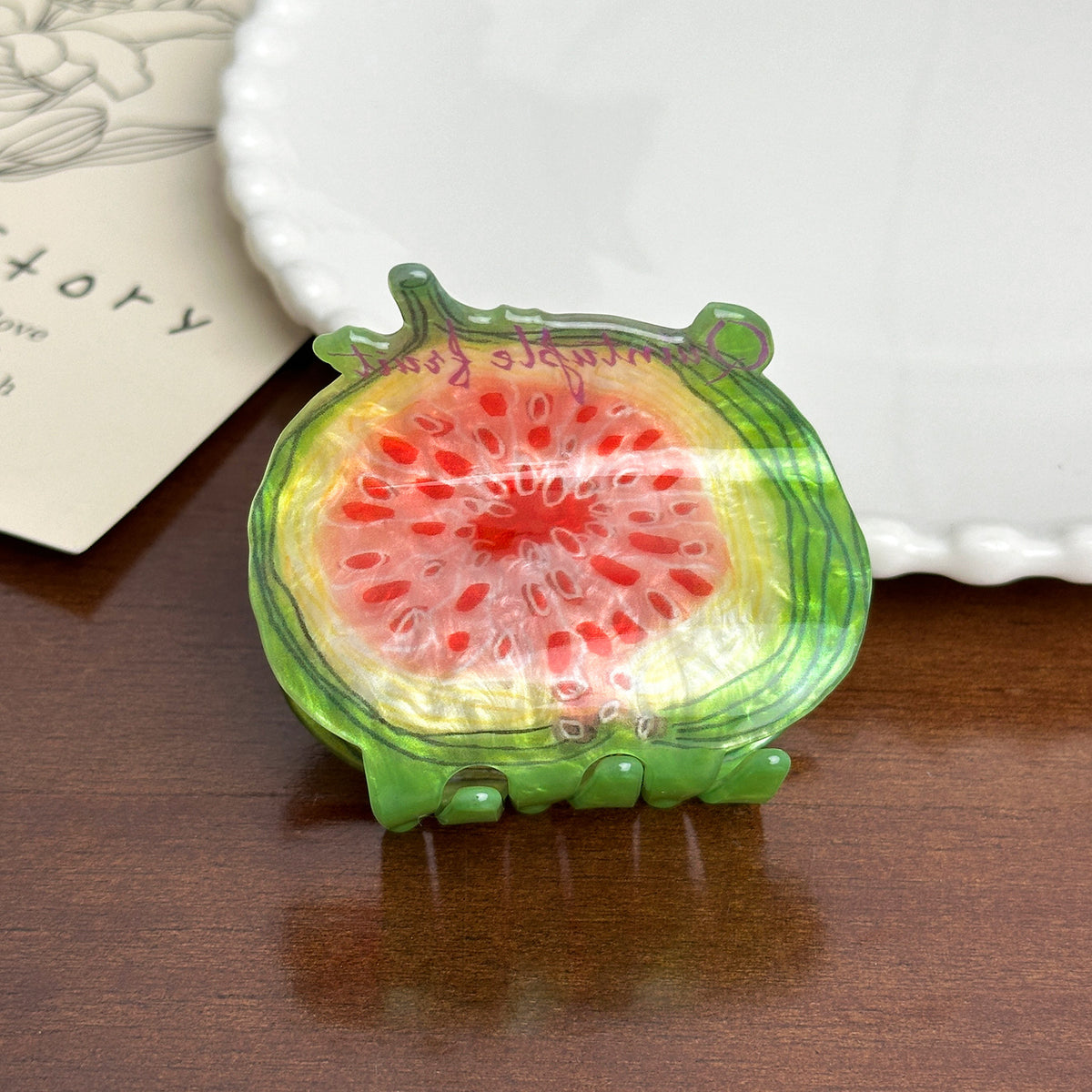 Fruit Shaped Jelly Hair Claw Clip - Fig