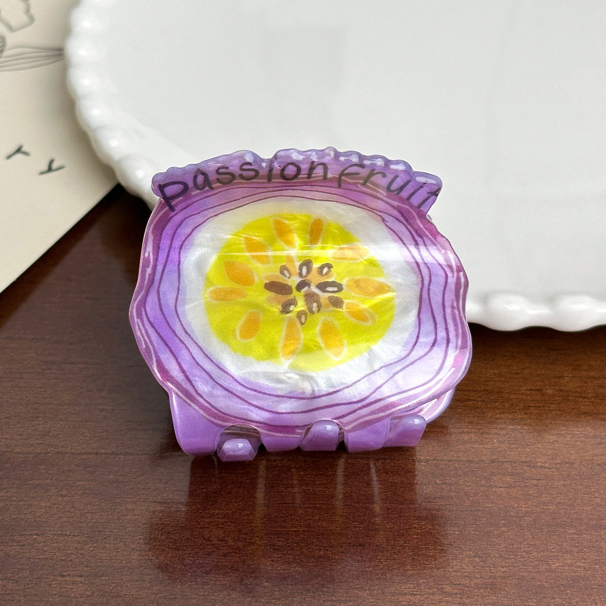 Fruit Shaped Jelly Hair Claw Clip - passionfruit
