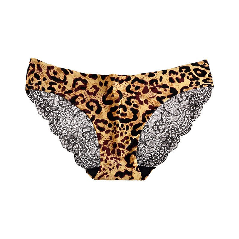 Seamless Ice Silk Lace Back Low Rise Brief