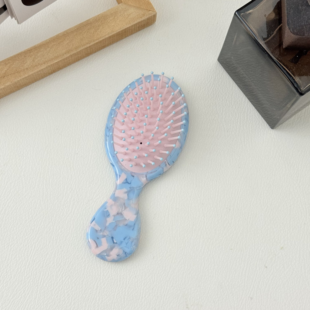 Marbled Mini Detangling Hair Brush - Blue