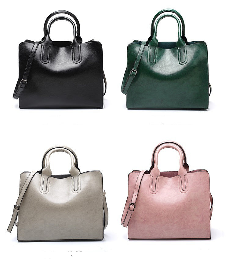 Structured Faux Leather Tote Bag