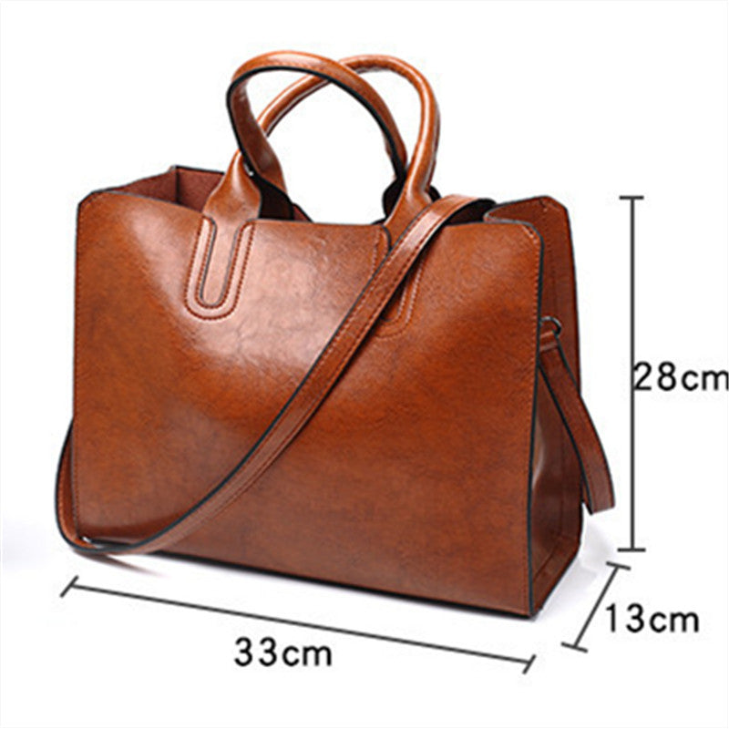 Structured Faux Leather Tote Bag - view 1