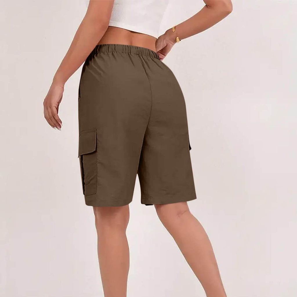 Drawstring Knee Length Cargo Bermuda Shorts - view 1