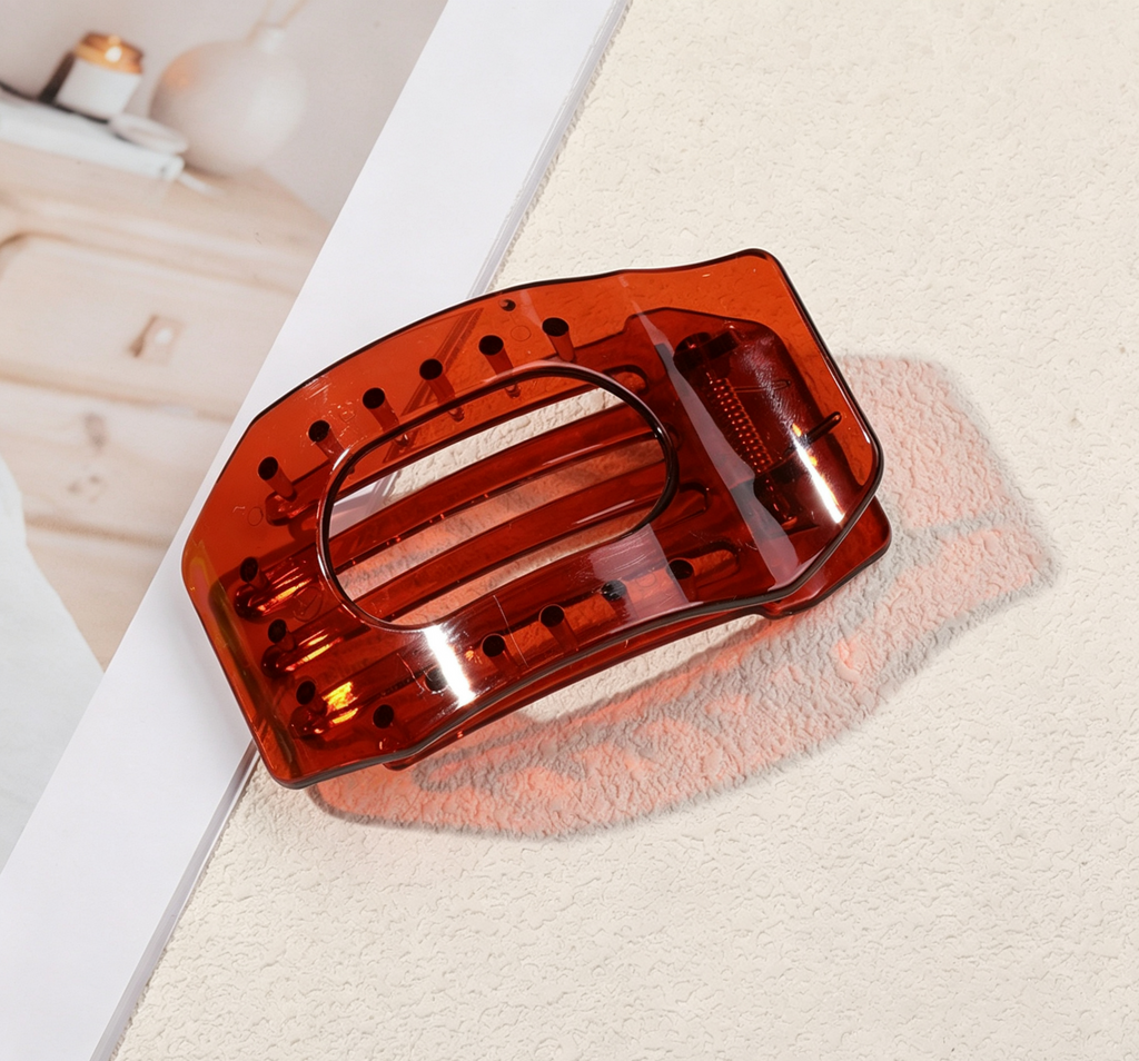 Neon Translucent Rectangle Hair Claw Clip - Dark_Coffee
