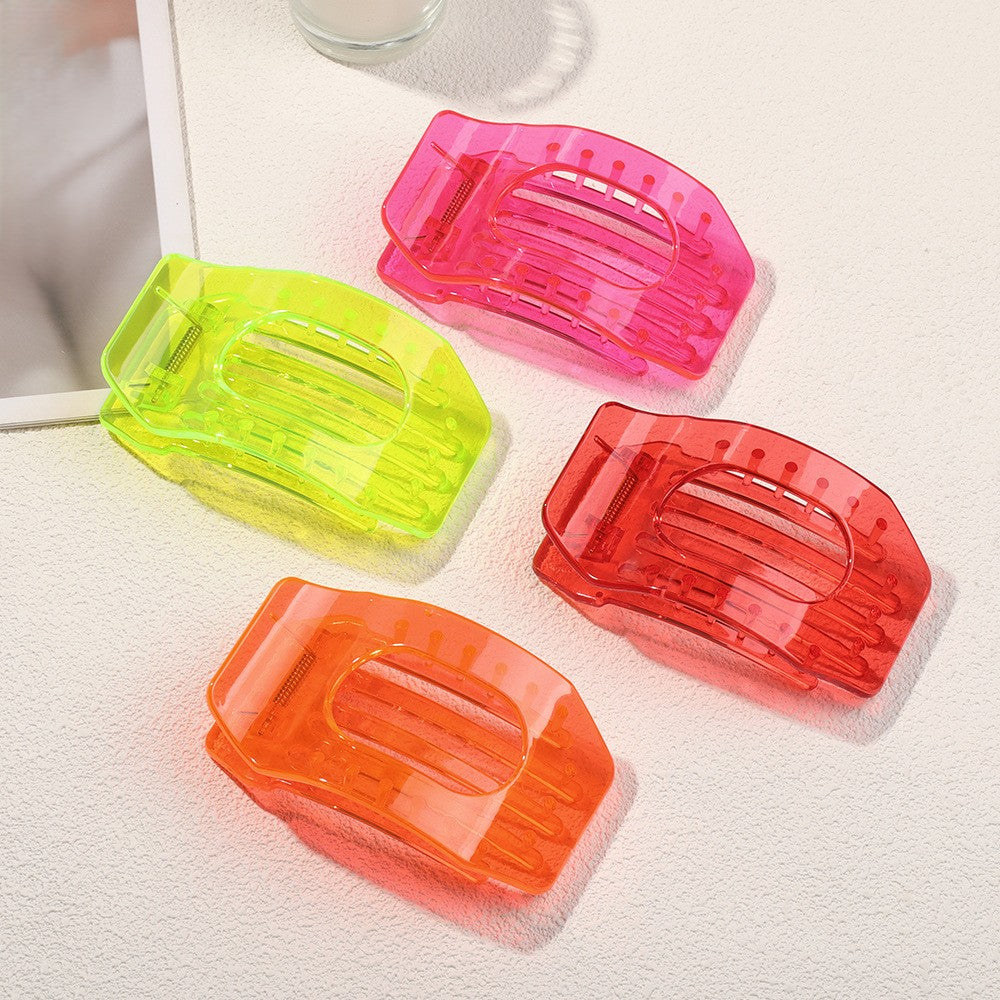 Neon Translucent Rectangle Hair Claw Clip - view 1
