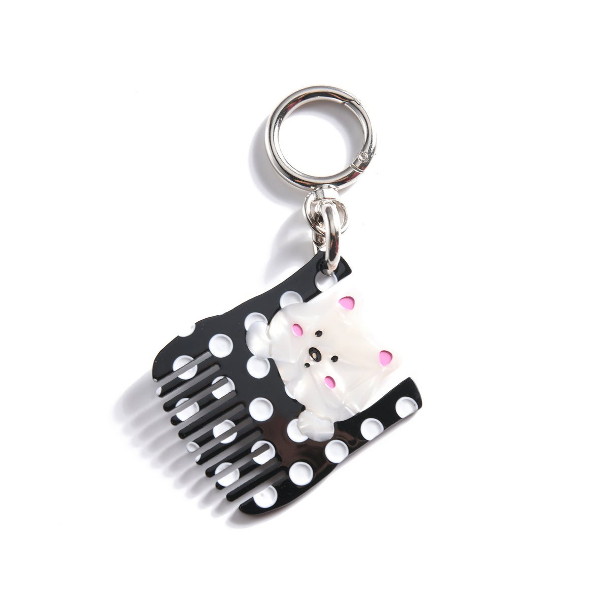 Animal And Dessert Mini Comb Keychain - Puppy