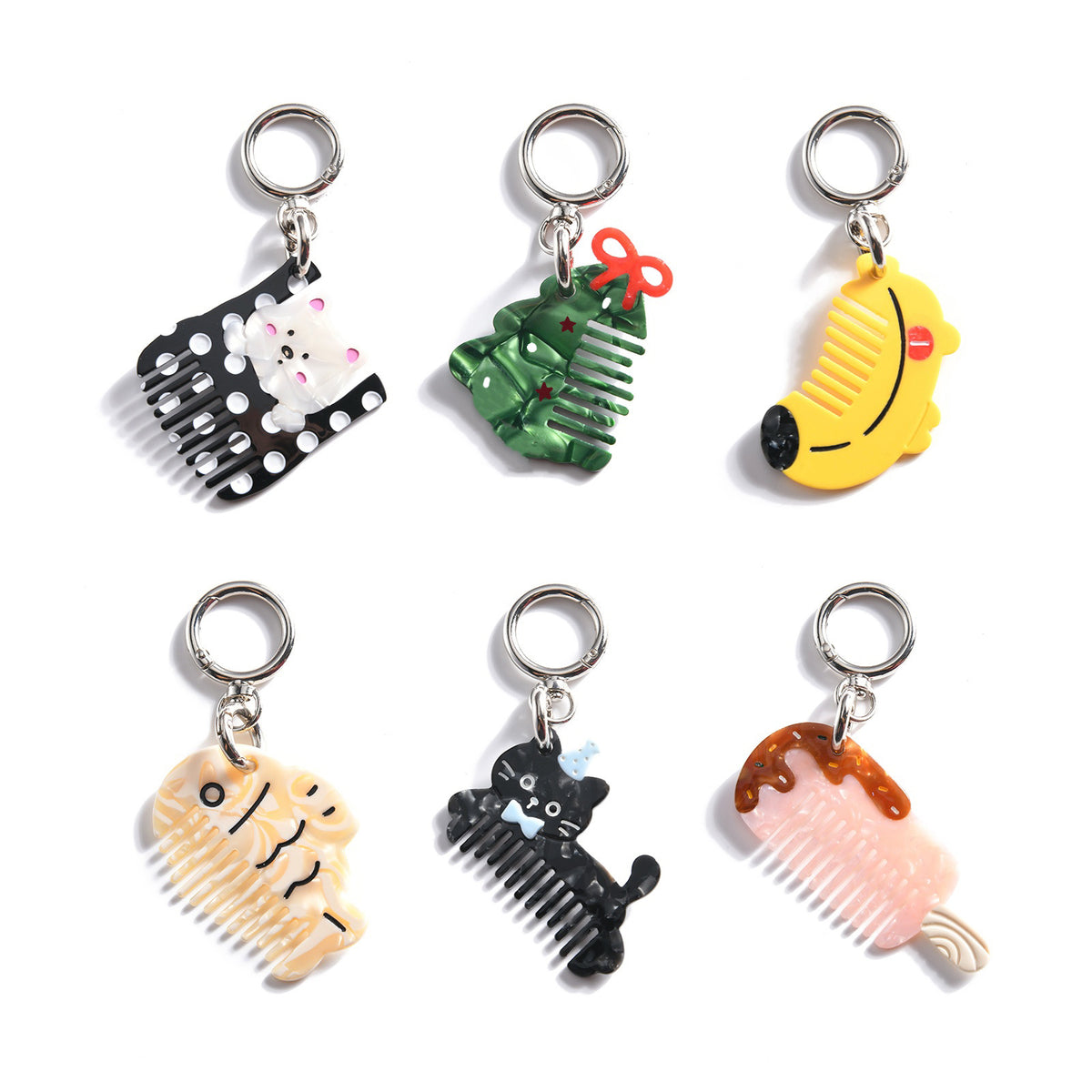Animal And Dessert Mini Comb Keychain