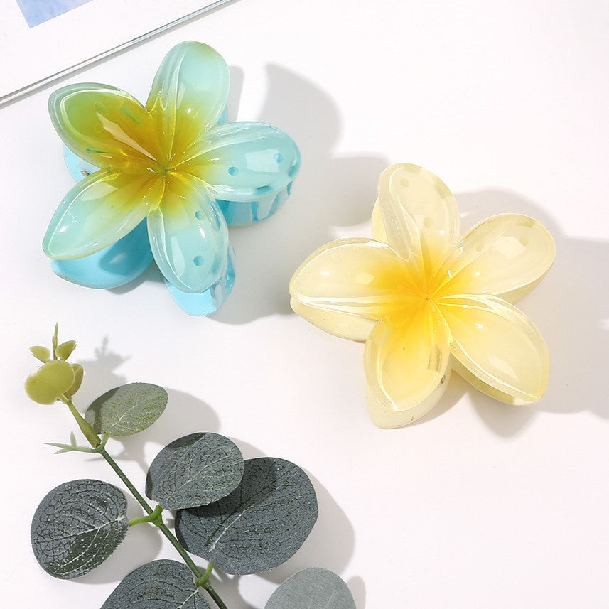 Tropical Plumeria Blossom Claw Hair Clip - view 3