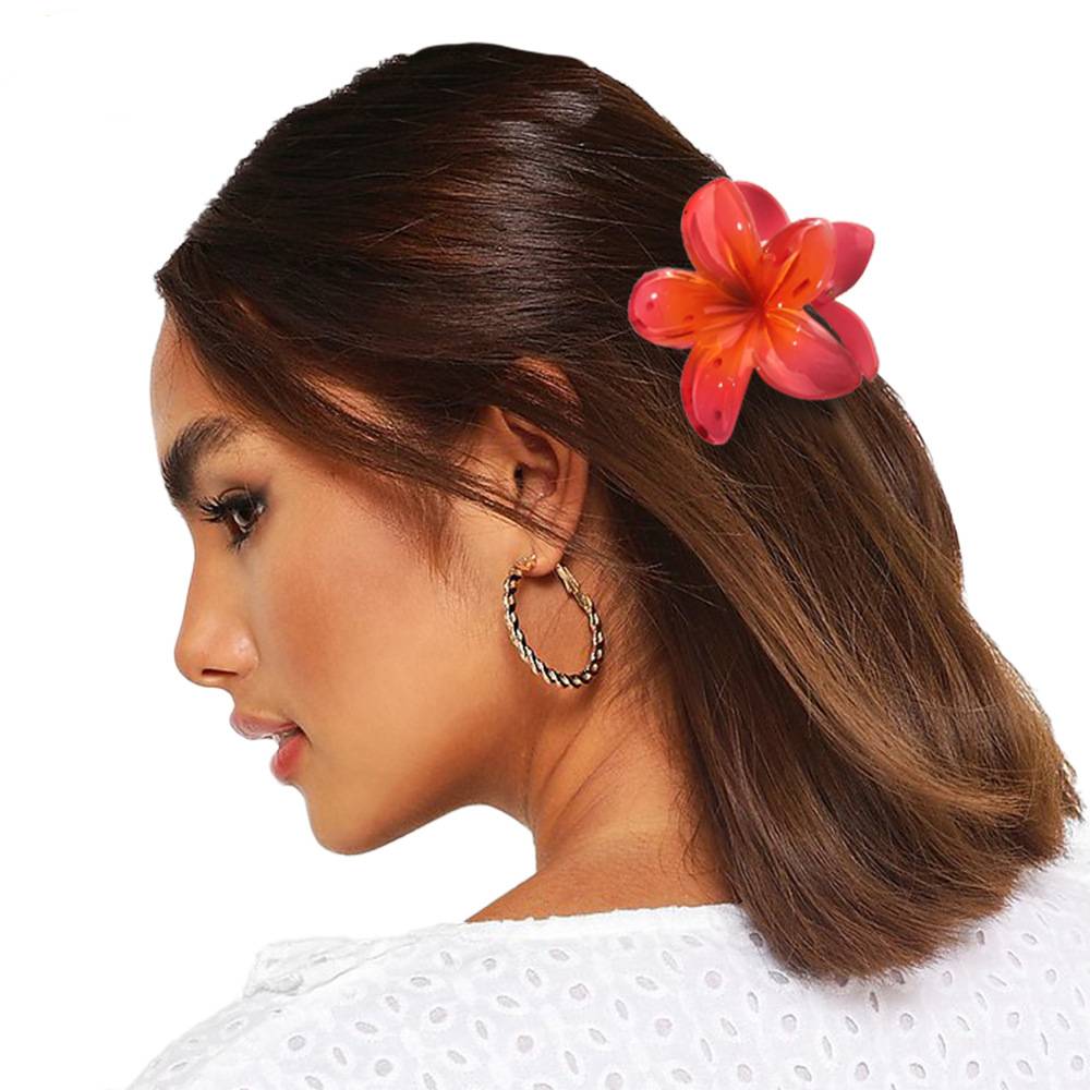 Tropical Plumeria Blossom Claw Hair Clip - view 6
