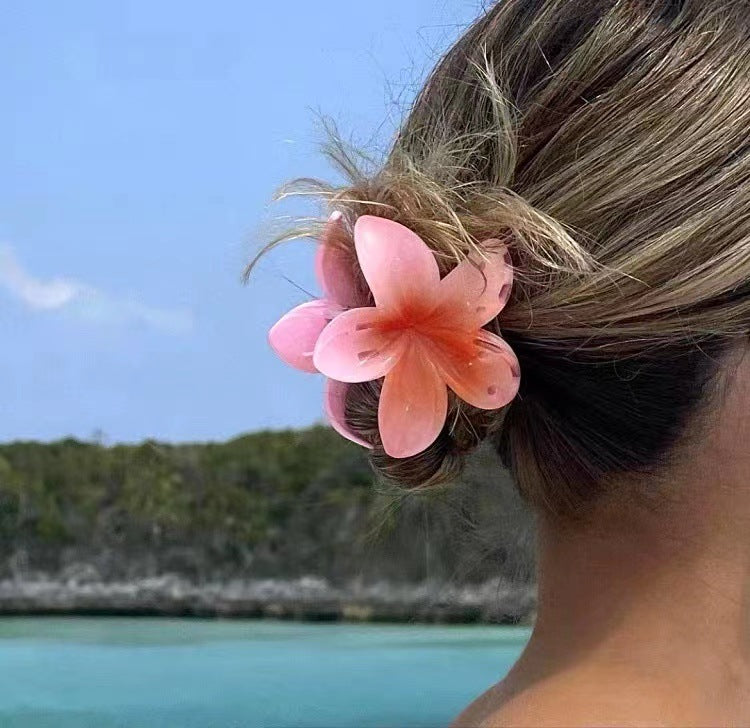 Tropical Plumeria Blossom Claw Hair Clip - view 7