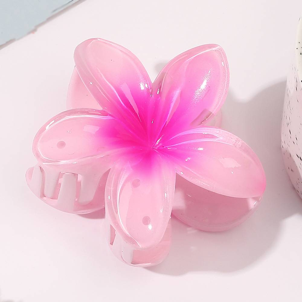Tropical Plumeria Blossom Claw Hair Clip - rouge