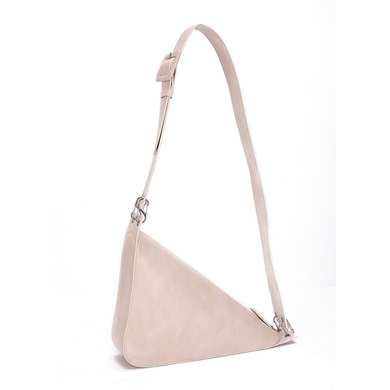 Slouchy Triangle Crossbody Bag with Wide Strap