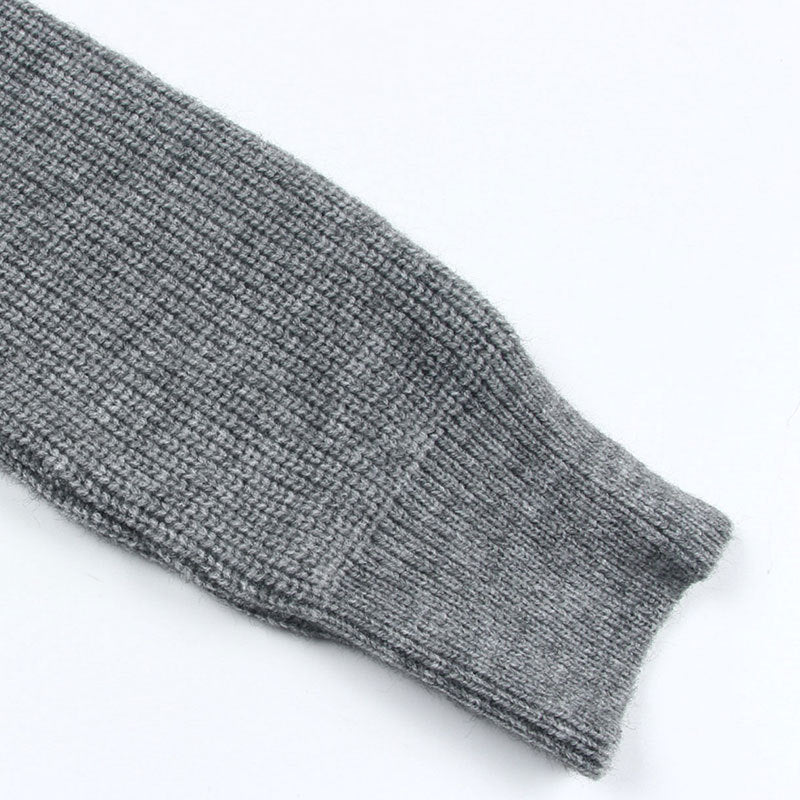 Ribbed Knit Puff Shoulder Mini Dress - Grey - 6