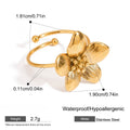 Sculpted Flower Open Statement Ring - Gold