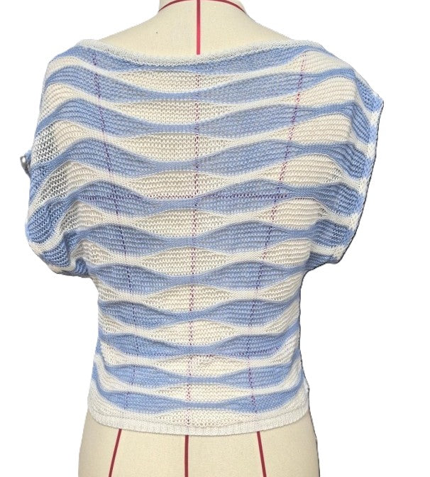 Ripple Knit Boat Neck Cropped Tee - view 1