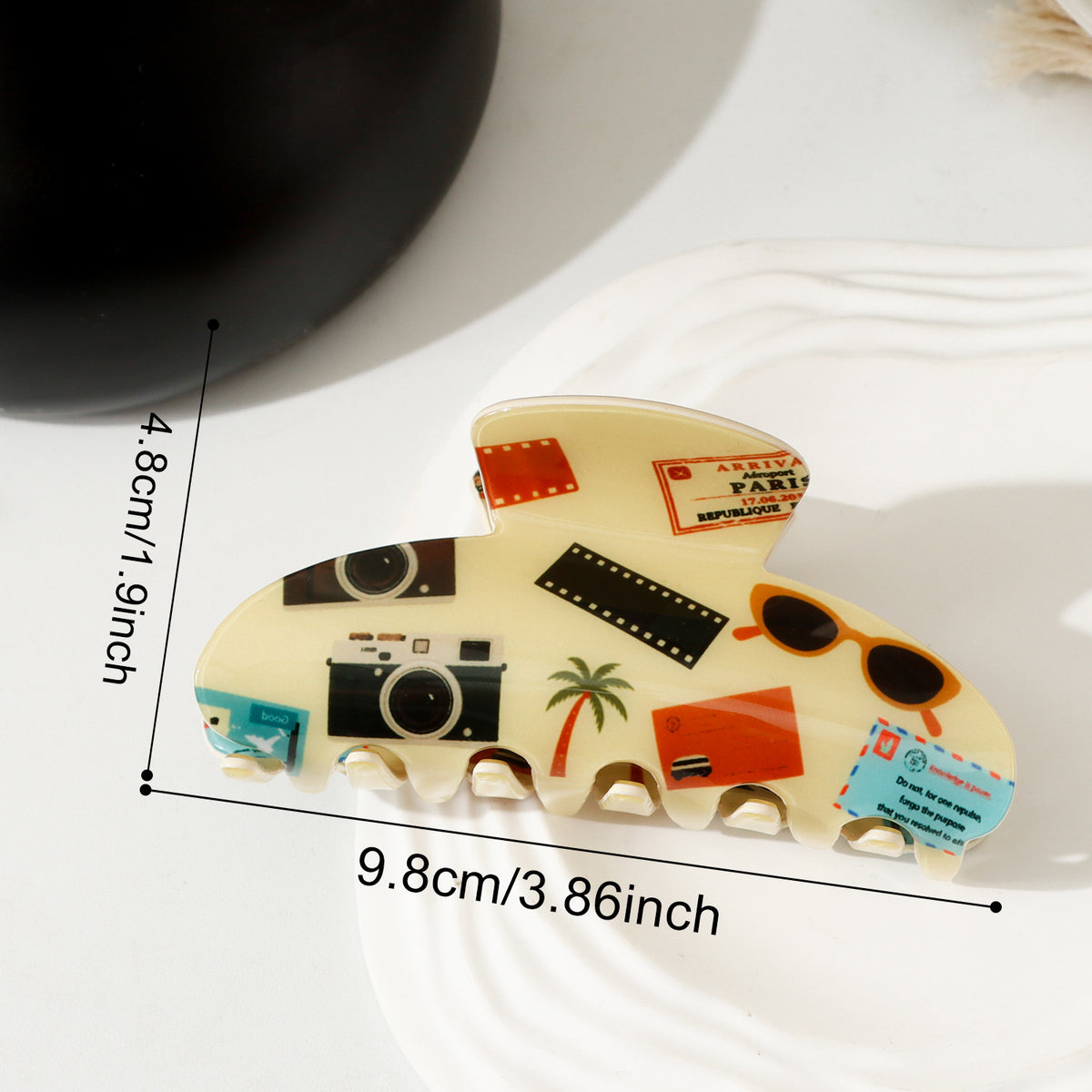 Seaside Vacation Print Hair Claw Clip - Film