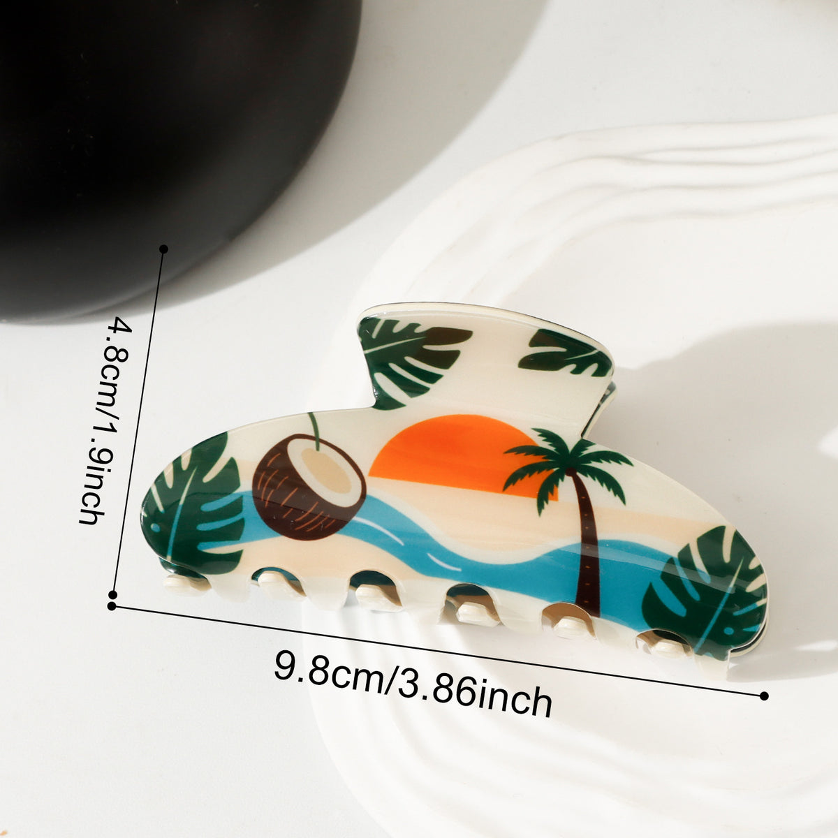 Seaside Vacation Print Hair Claw Clip - Sunset