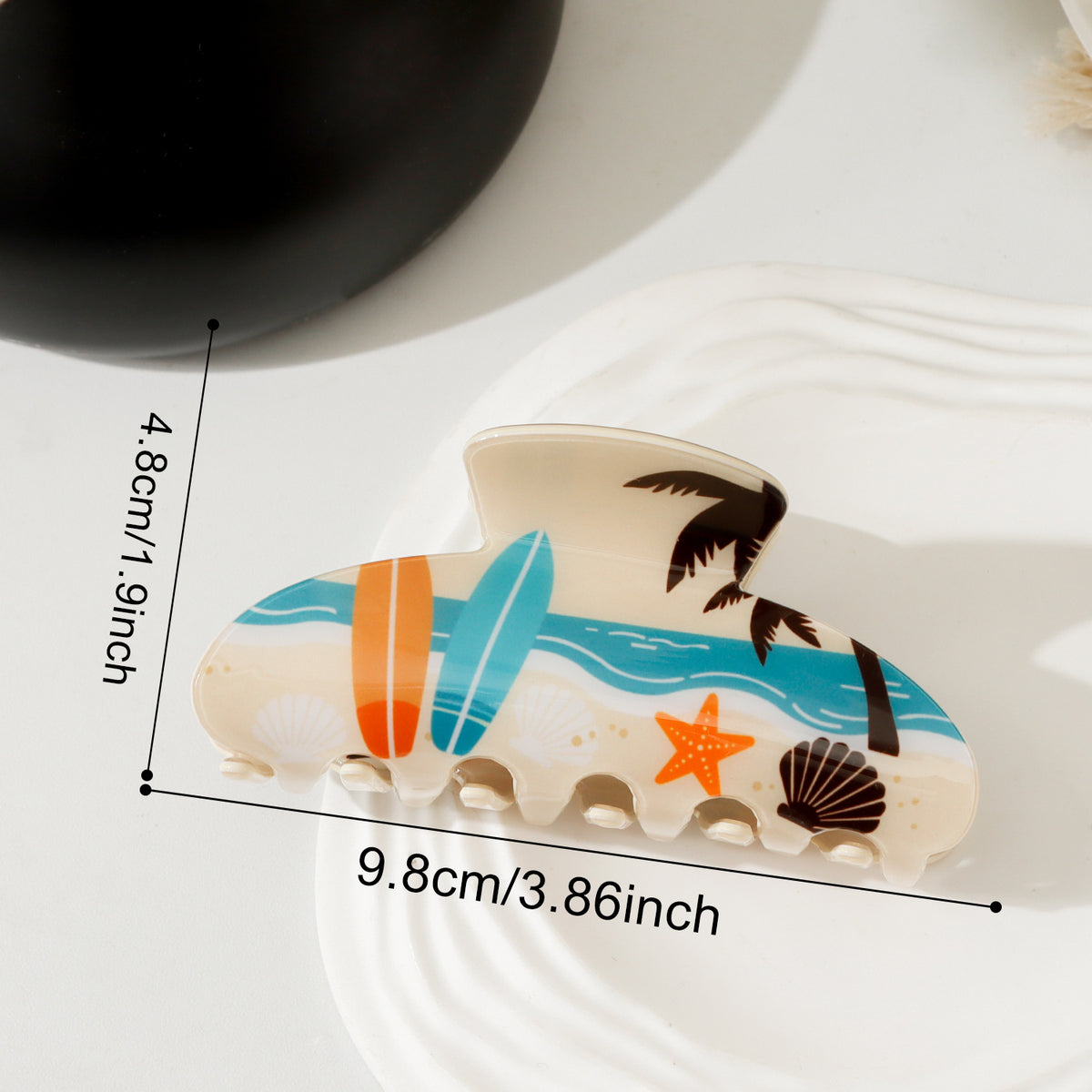 Seaside Vacation Print Hair Claw Clip - Surfboard