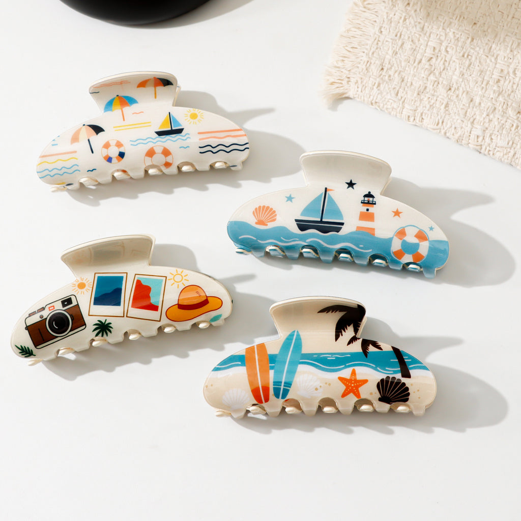 Seaside Vacation Print Hair Claw Clip - view 1