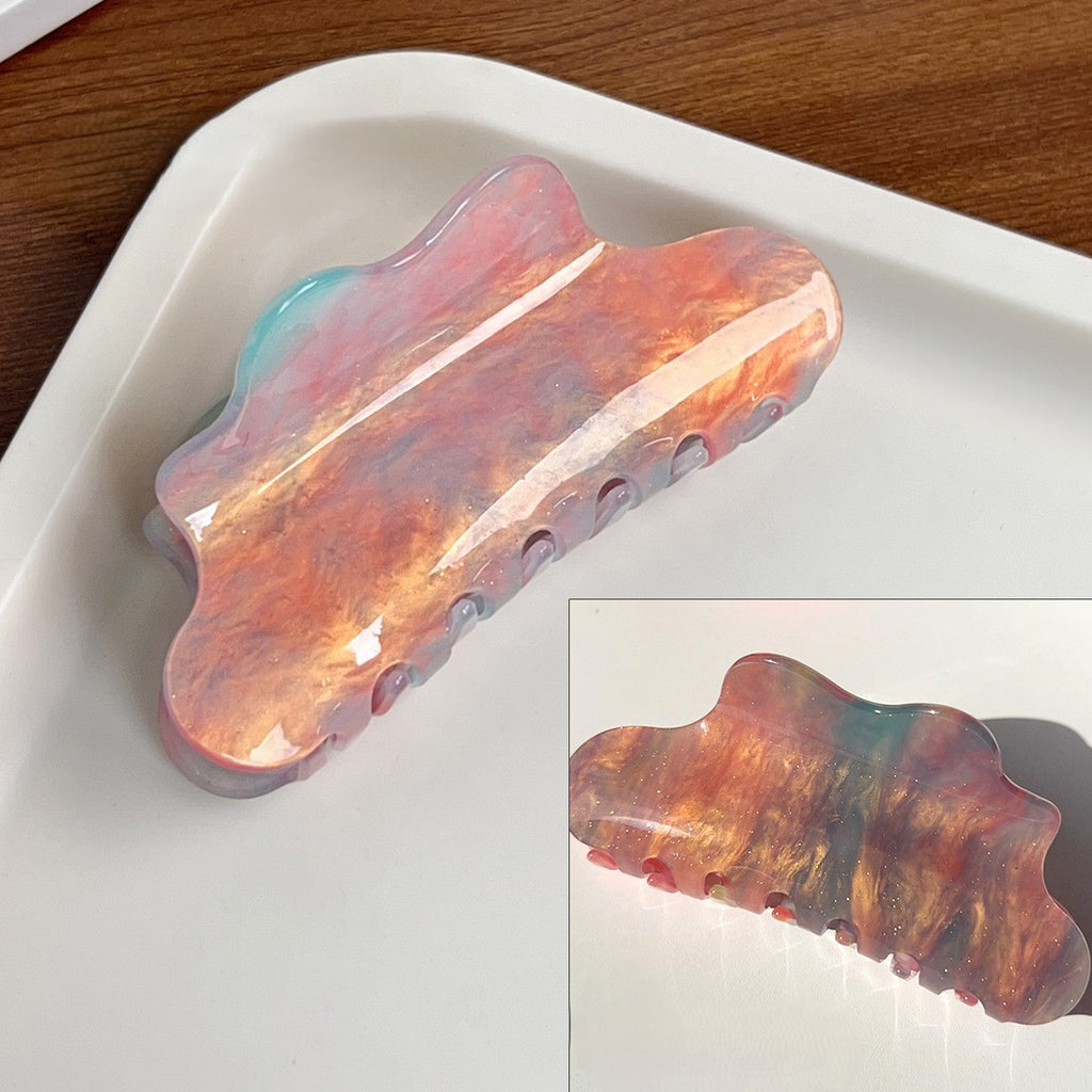 Cloud Shape Color Changing Claw Clip - Green_Orange
