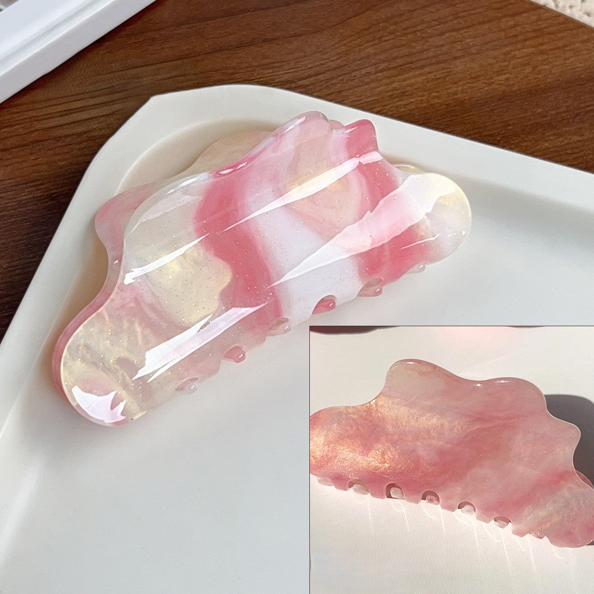 Cloud Shape Color Changing Claw Clip - Rose_pink