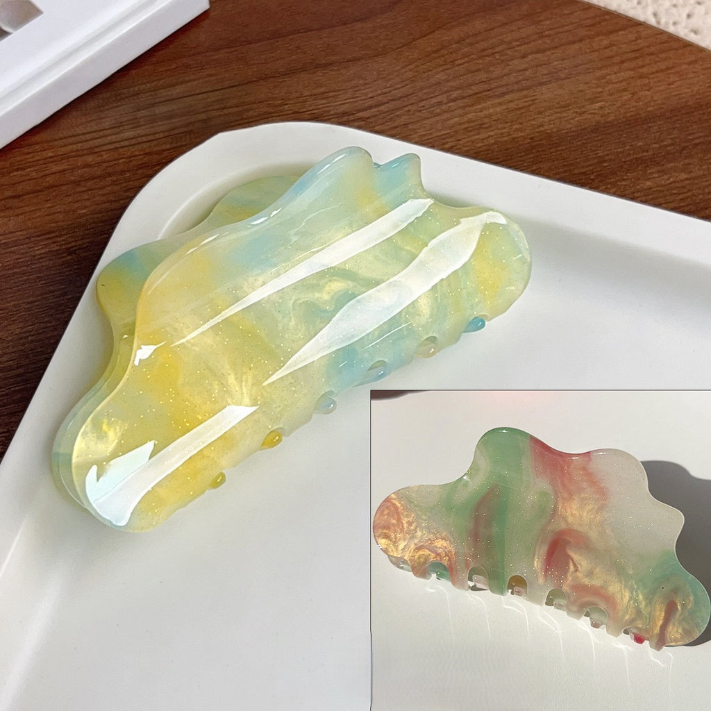Cloud Shape Color Changing Claw Clip - Yellow_blue