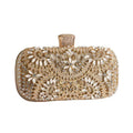 Crystal Embellished Evening Clutch Bag - Gold