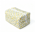 Quilted Cosmetic Pouch in Fruit and Floral Prints - Yellow