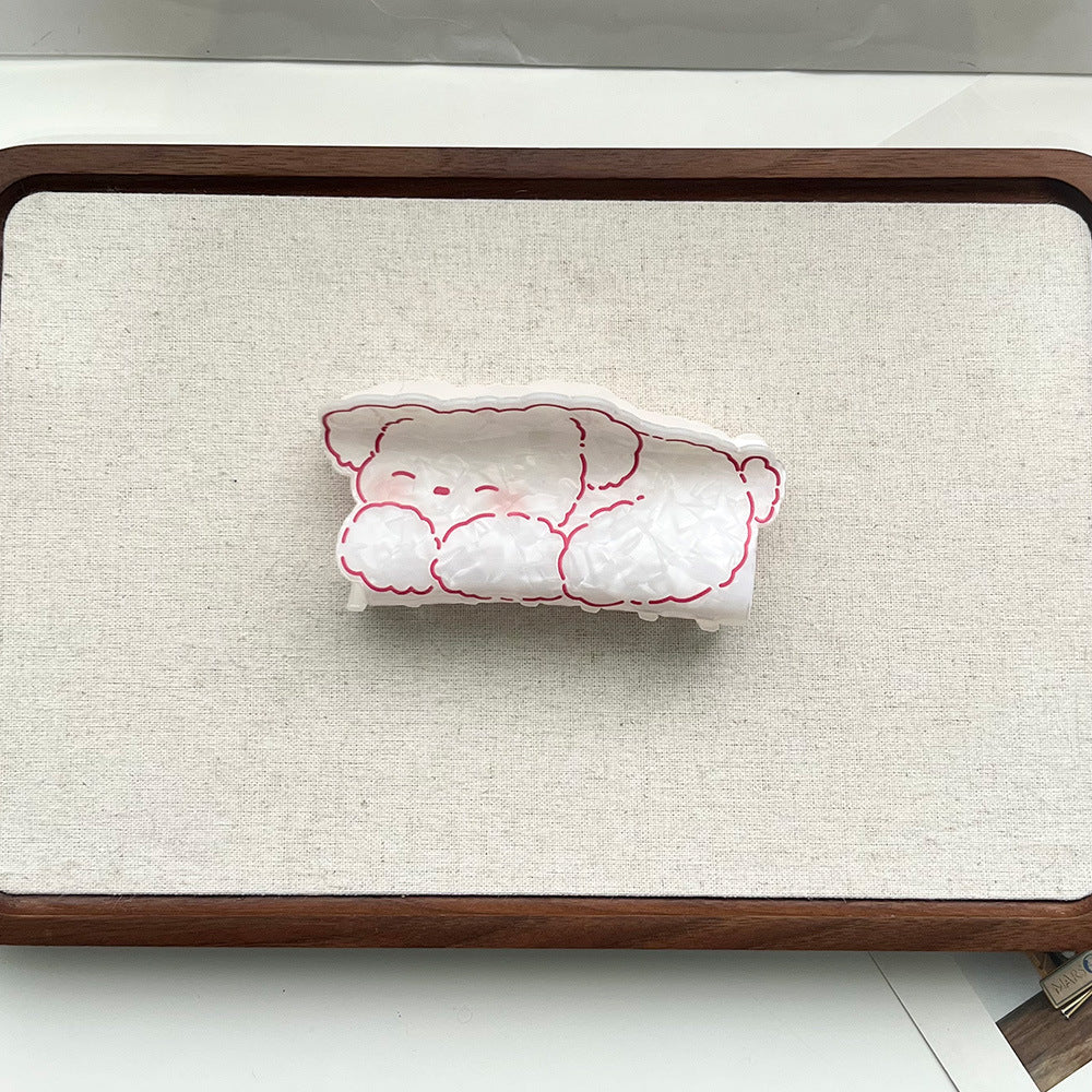 Hand Painted Animal Acetate Claw Clip - Color_01