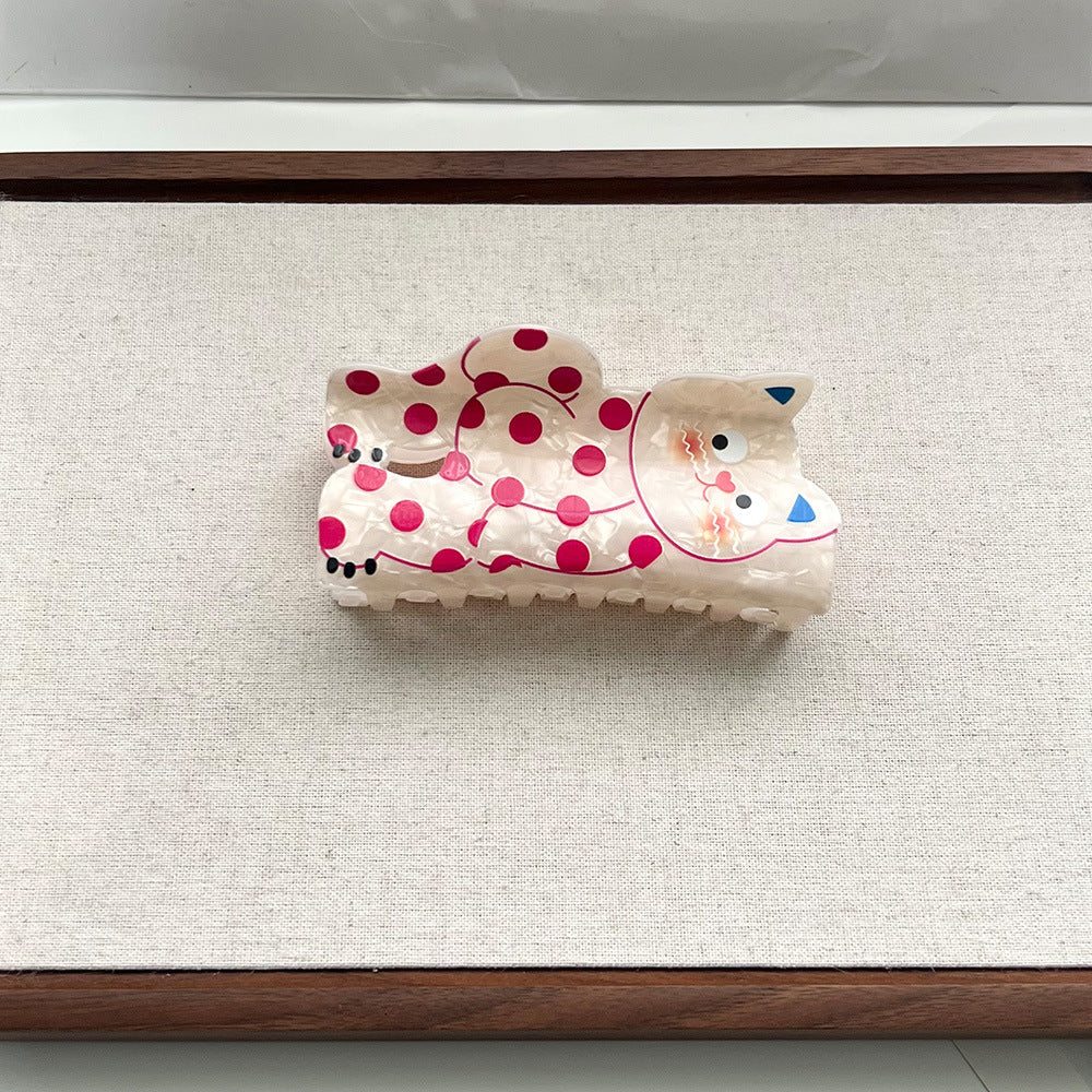 Hand Painted Animal Acetate Claw Clip - Color_06