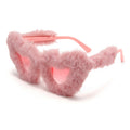 Fluffy Faux Fur Heart Party Sunglasses - Color_01