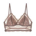 Lace Convertible Strap Wireless Triangle Bralette - Dusty Rose