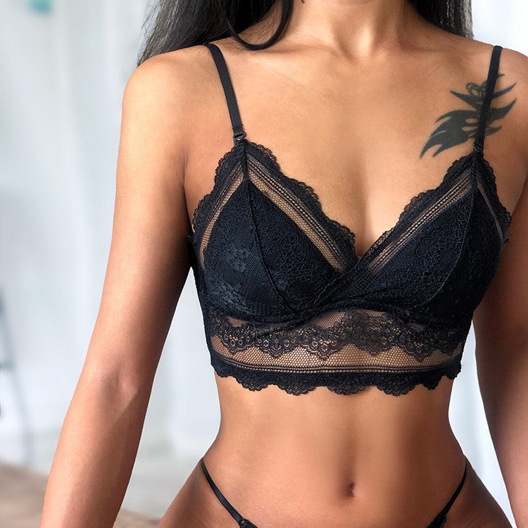 Lace Convertible Strap Wireless Triangle Bralette