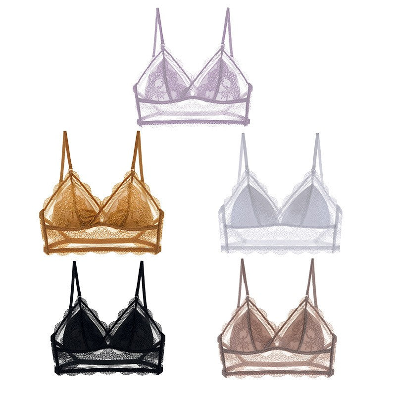 Lace Convertible Strap Wireless Triangle Bralette