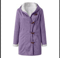 Sherpa Lined Hooded Toggle Front Jacket - Purple