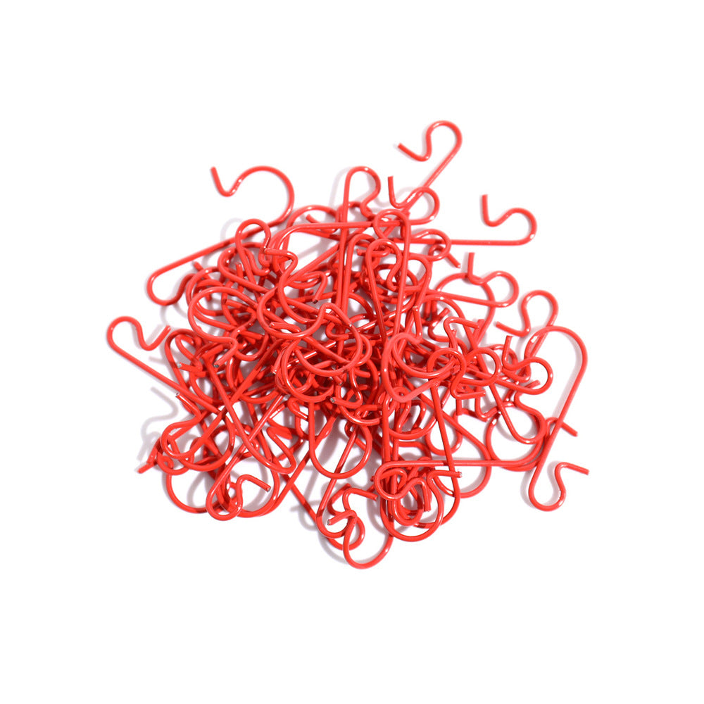 S-Shaped Ornament Hooks for Christmas Tree Baubles - red